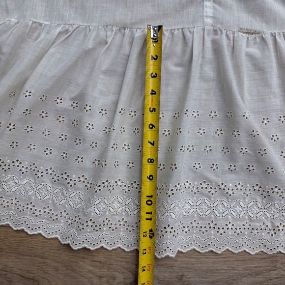 Vintage Sufolla White Cotton Eyelet Queen Bed Skirt Cottagecore Shabby Chic READ - Picture 4 of 10
